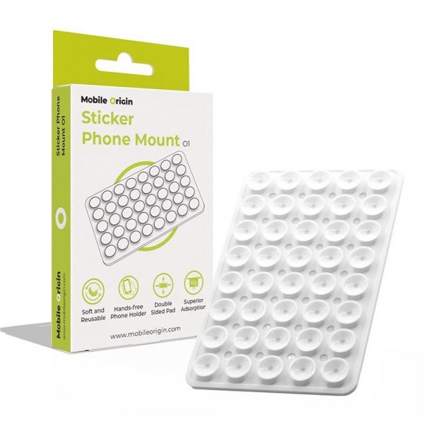 Mobile Origin Holder Sticker Telefonbeslag Hvid