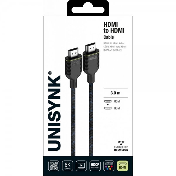 Unisynk HDMI til HDMI Kabel 3m