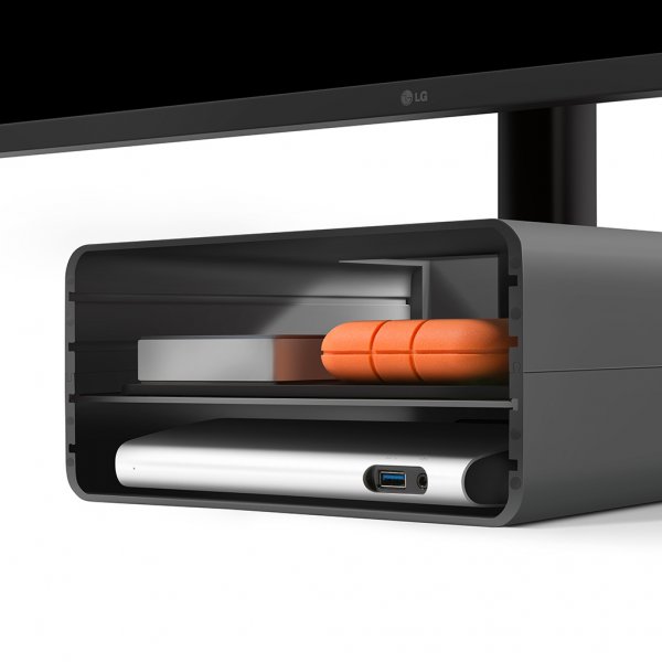 Twelve South HiRise Pro Displayhylde Sort/Brændefarvet Træ