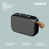 Streetz Højttaler S100 Portable Compact Bluetooth-højttaler Sort