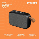 Streetz Højttaler S100 Portable Compact Bluetooth-højttaler Sort