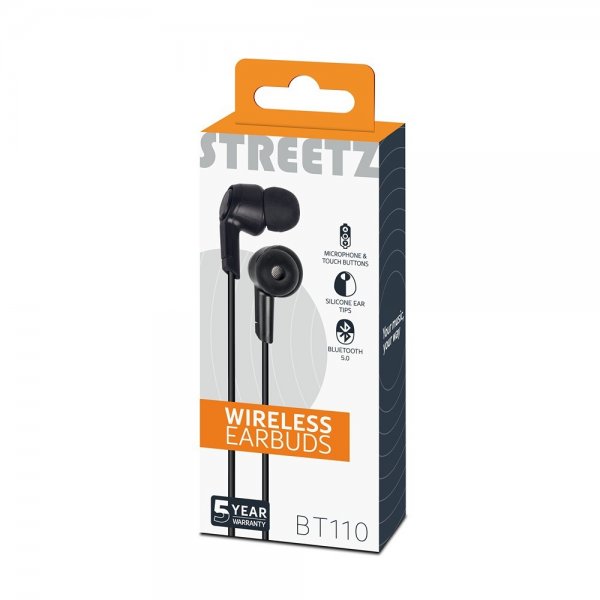 Streetz Høretelefoner BT110 Trådløse Earbuds Sort