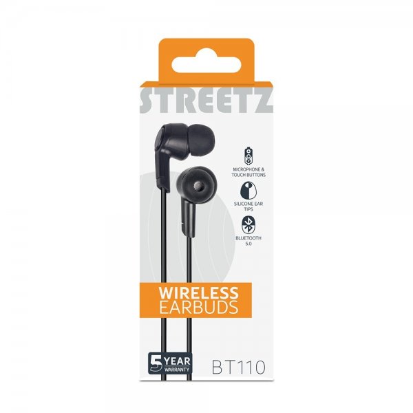 Streetz Høretelefoner BT110 Trådløse Earbuds Sort