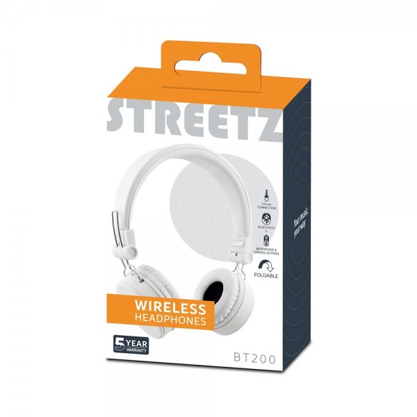 Streetz Hovedtelefoner BT200 Trådløse Hovedtelefoner Hvid