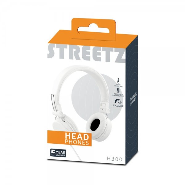 Streetz Hovedtelefoner H300 Hovedtelefoner 3.5mm Hvid