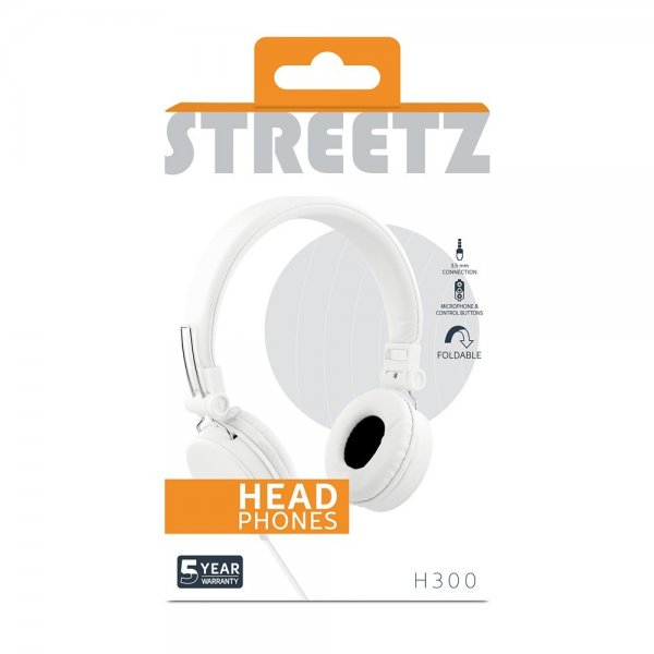 Streetz Hovedtelefoner H300 Hovedtelefoner 3.5mm Hvid