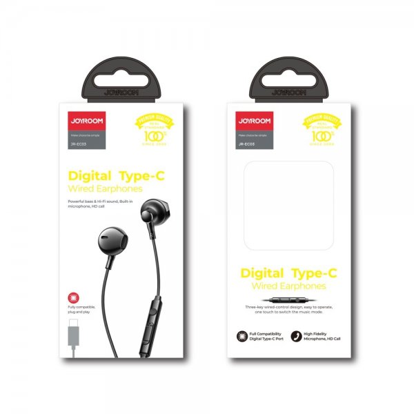 Joyroom Hovedtelefoner JR-EC03 USB-C Sølv