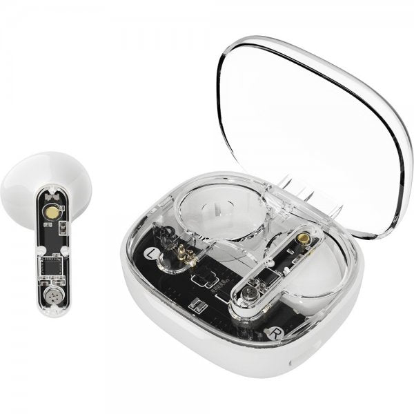 Streetz Høretelefoner T150 Transparent True Wireless Earbuds Hvid