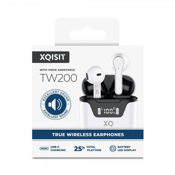 Xqisit Høretelefoner TW200 True Wireless Earphones Hvid