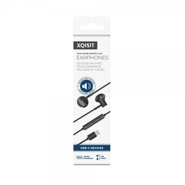 Xqisit Høretelefoner USB-C Earphones Sort