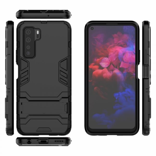 Huawei P40 Lite 5G Cover Armor Stativfunktion Sort