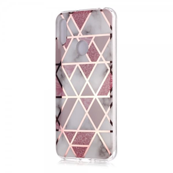 Huawei Y6 2019 Cover Marmor Hvid Rosa