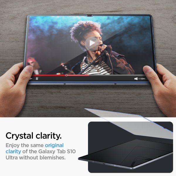 Spigen Samsung Galaxy Tab S9 Ultra/Galaxy Tab S10 Ultra Skærmbeskyttelse GLAS.tR EZ Fit