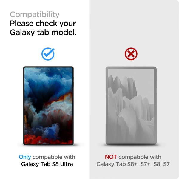 Spigen Samsung Galaxy Tab S8 Ultra Skærmbeskyttelse GLAS.tR EZ Fit