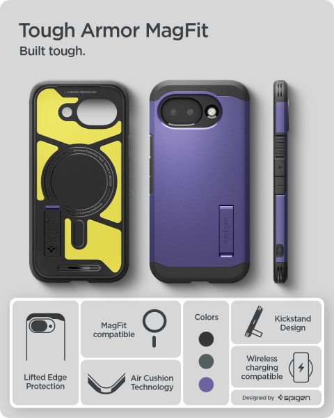Spigen Google Pixel 10a Cover Tough Armor MagFit Ash Violet