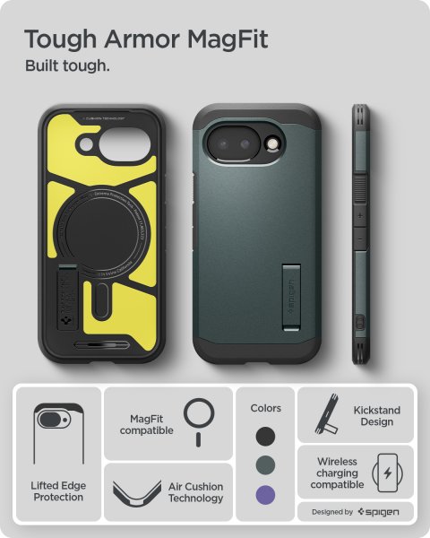 Spigen Google Pixel 10a Cover Tough Armor MagFit Abyss Green