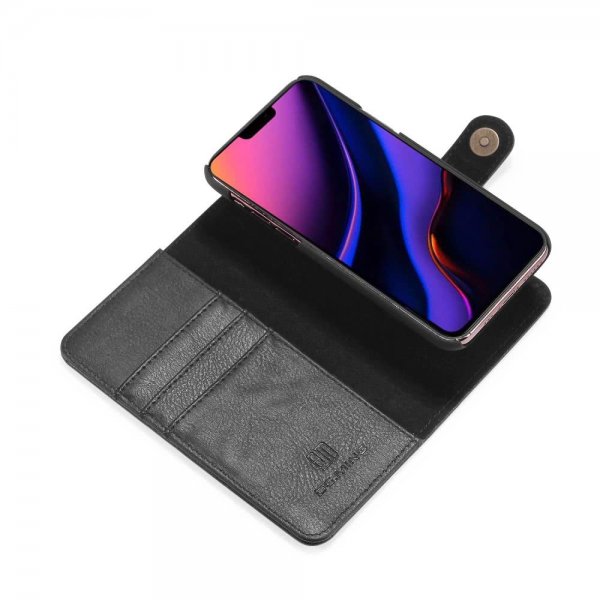 Dg.Ming iPhone 11 Pro Max Pung Etui Aftageligt Cover Kortlomme Sort