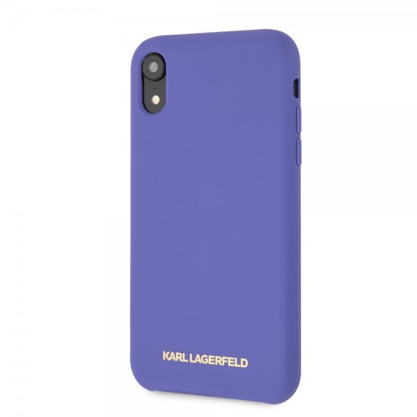 Karl Lagerfeld iPhone Xr Cover Silikone Lagerfeld Guld Logo Lilla