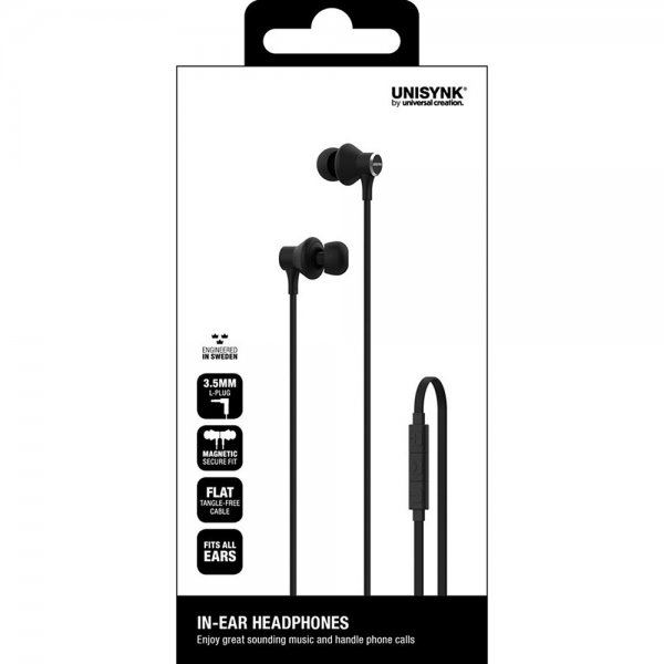 Unisynk Kablede In-Ear Hovedtelefoner 3.5mm Sort
