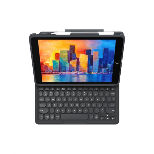 ZAGG iPad 10.2 (gen 7/8/9) Cover med Tastatur Pro Keys Sort Nordisk Grå