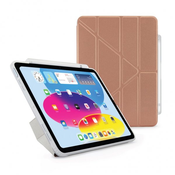 Pipetto iPad 10.9 (10. gen)/iPad 11 (A16) Cover Origami No3 Pencil Case Rosaguld
