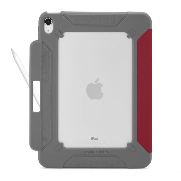 Pipetto iPad 10.9 (Gen 10)/iPad 11 (A16) Cover Origami No2 Pencil Shield Mørkerød