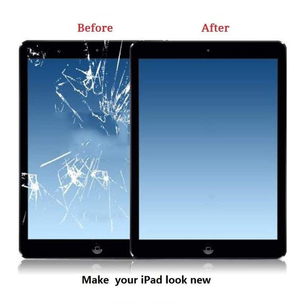 iPad 6 Glas med Touchskærm Premium - Sort
