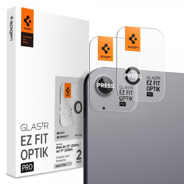Spigen iPad Air 11 (M2/M3/M4)/iPad Air 13 (M2/M3/M4) Kamerabeskytter GLAS.tR EZ Fit Optik Pro Space Grey