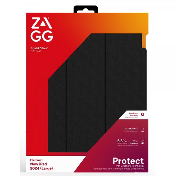 ZAGG iPad Air 13 (M2/M3) Cover Crystal Palace Folio Sort Transparent