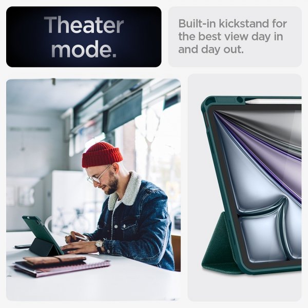 Spigen iPad Air 13 (M2/M3/M4) Cover Urban Fit Midnight Green