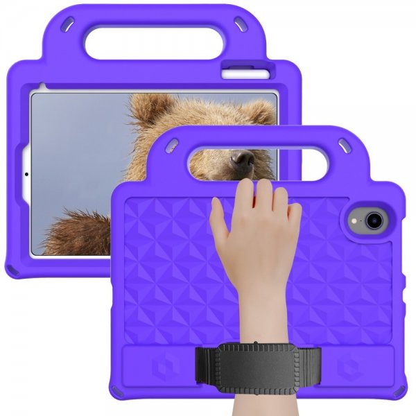 iPad mini (6. generation)/iPad mini (A17 Pro) Cover til børn Diamantmønster Lilla