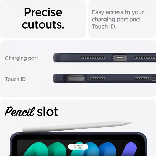 Spigen iPad mini (6. gen)/iPad mini (A17 Pro) Cover Nano Pop Blueberry Navy