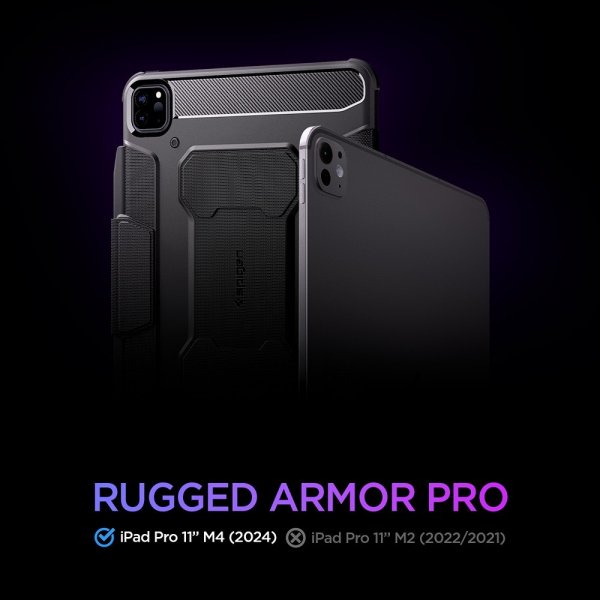 Spigen iPad Pro 11 (M4/M5) Cover Rugged Armor Pro Sort
