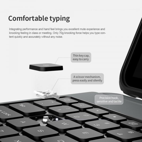 Nillkin iPad Pro 12.9 (gen 4/5/6) Etui Bluetooth Combo Keyboard Case Sort