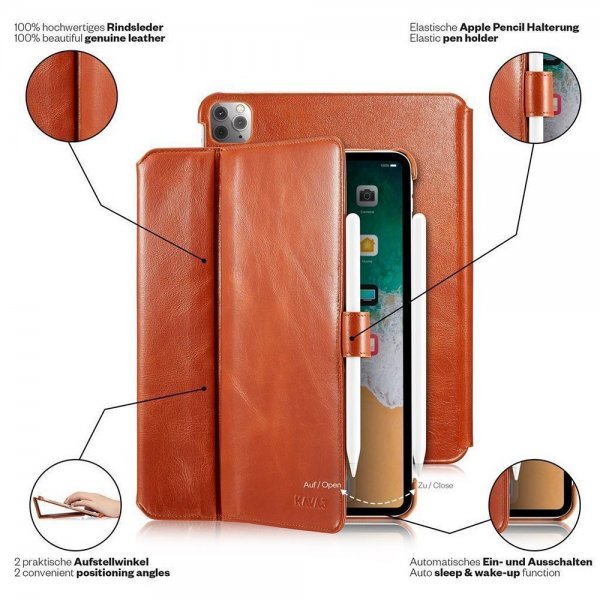 KAVAJ iPad Pro 12.9 (gen 4/5/6) Etui London Brun