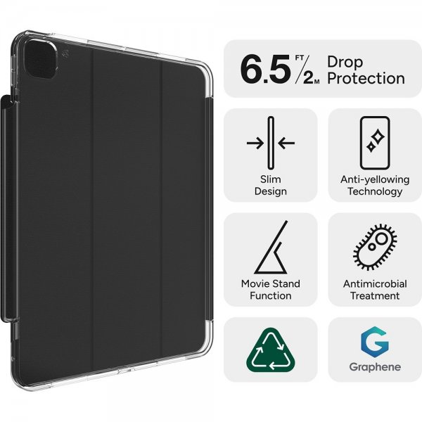 ZAGG iPad Pro 13 (M4/M5) Cover Crystal Palace Folio Sort Transparent