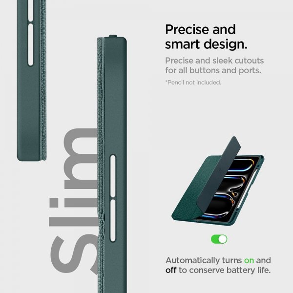 Spigen iPad Pro 13 (M4/M5) Cover Urban Fit Midnight Green