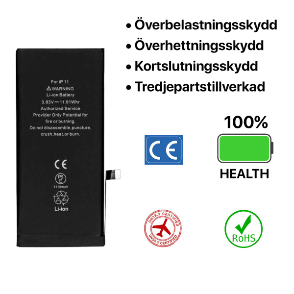 iPhone 11 Batteri Høj Kvalitet