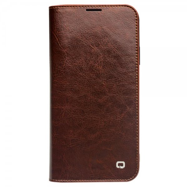 Qialino iPhone 11 Cover Ægte Læder Kortlomme Brun