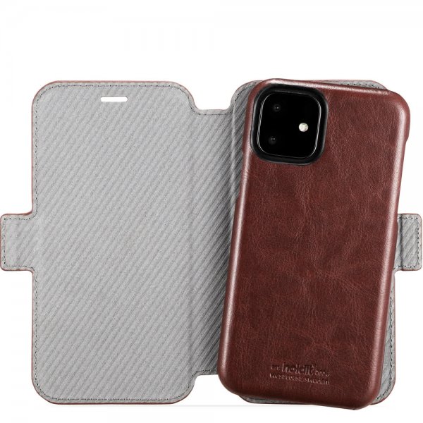 holdit iPhone 11 Etui Berlin Aftageligt Cover Dark Brown