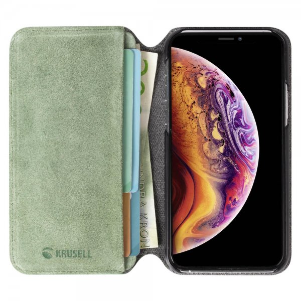 Krusell iPhone 11 Cover Broby PhoneWallet Olive