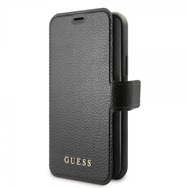 Guess iPhone 11 Cover Lædertekstur Sort