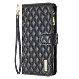 iPhone 11 Etui Diamantmønster Lynlås Sort