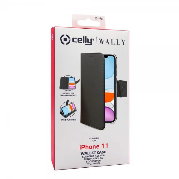 Celly iPhone 11 Etui Wally Wallet Case Sort