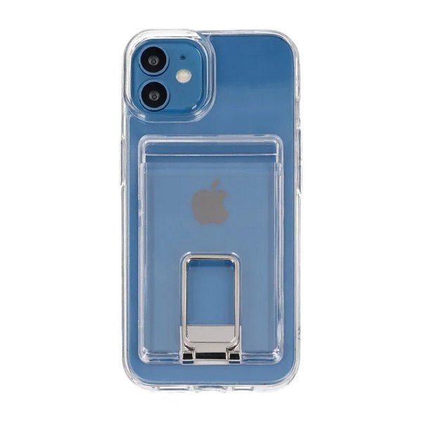 Rvelon iPhone 11 Cover med Stativ Kreditkortholder Transparent