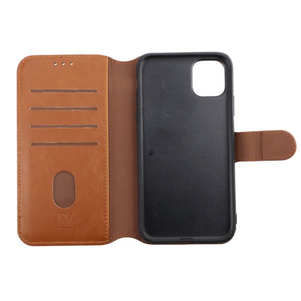 Rvelon iPhone 11 Cover Magnetisk Aftageligt Etui Brun