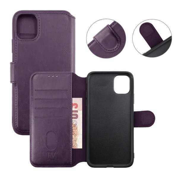 Rvelon iPhone 11 Cover 4 Kortrum Lilla
