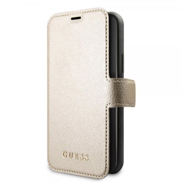 Guess iPhone 11 Pro Cover Læderstruktur Guld