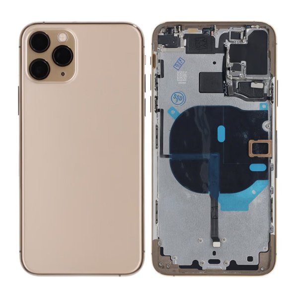 iPhone 11 Pro Max Bagside med Komplet Ramme Premium - Guld