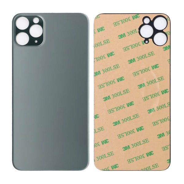 iPhone 11 Pro Max Bagside Glas med Selvklæbende tape - Grøn